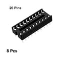 thumbnail image 3 of Uxcell 8pcs 7.6mm Row Pitch 2 Row 20 Flat Pins DIP IC Chip Socket Adaptor, 3 of 5