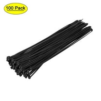 Uxcell Cable Ties Cable Zip Ties Adjustable Cable Tie Wraps Multi-Purpose Nylon 7.87" x  0.1" Black 100pcs