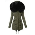 thumbnail image 2 of Innerwin Overcoats Solid Color Ladies Outwear Holiday Long Sleeve Drawstring Coat Black XL, 2 of 5
