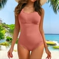 thumbnail image 2 of WAYUTE Womens Swimsuits One Piece Scalloped Ribbed Swimsuits Retro Square Neck Bathing Suits, 2 of 5