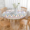 thumbnail image 3 of Boho Chic Round Tablecloth with Elastic Border, Vibrant Floral Print Fits 52-56 Inch Tables for Kitchen and Party, 3 of 7