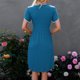 thumbnail image 4 of Vestido midi de cuello redondo, vestido midi de cuello redondo de verano, vestido midi informal con dobladillo cruzado y ribete de encaje, diseñado para la precisión, 4 of 6
