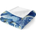 thumbnail image 5 of Vincent Van Gogh Blanket Starry Night Gifts for Women Kids Girl Dad Mom Halloween Christmas Birthday Valentines Father''s Day Presents for Father Men Art DecorPlush Throw 50"x60", 5 of 6