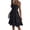 Black, variant on Women's Spaghetti Strap Summer Dress, Sexy Ruched Bodice Smocked Waist Sundress, Tiered Ruffle Layered Party Dress, Casual Solid Color Cami Midi Gown