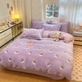 thumbnail image 4 of MorroMorn Purple Duvet Cover Queen, Bunny Kids Bedding Sets, Fluffy Comforter Covers Set, Down Alternative Blanket Ultra Soft Kawaii Cute Gifts for Girls Teen Women Full Double Size, 4 of 6