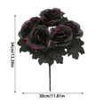 thumbnail image 2 of Artificial Black Roses for Halloween Decorations, Faux Flower Bouquet for Fall Home Decor, Spooky Floral Arrangements for Party Table Centerpiece, 2 of 6