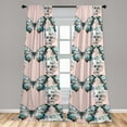 thumbnail image 4 of Ambesonne Skulls Butterflies Curtains, Gothic Splashes, Pair of 28"x63", Pale Rose Teal and Umber, 4 of 5
