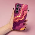 thumbnail image 2 of SKLYDDI Multicolor Swirling Purple & Pink Marble Fluid Art for Galaxy A15 Case - Glittering Gold Lines, TPU, Comfortable Grip, Protective, Aesthetic Cute, 2 of 7