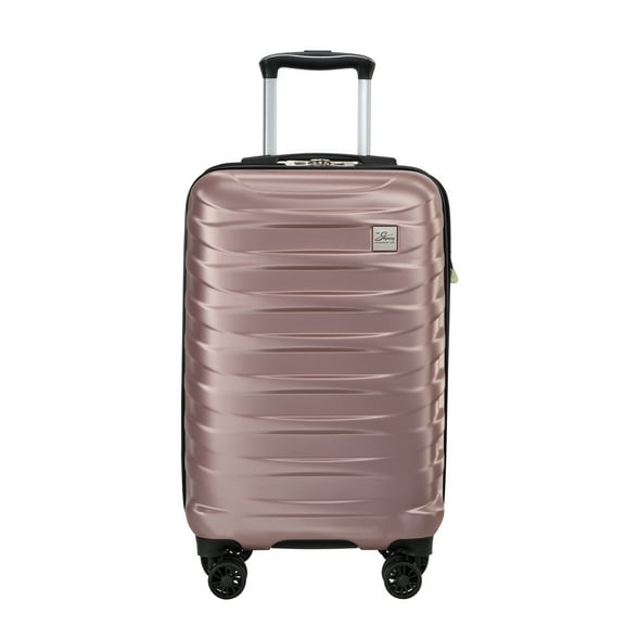 Skyway Luggage Camano Hardshell 20" Expandable Carry on Hardside Luggage with Spinner Wheels, Pink Champagne