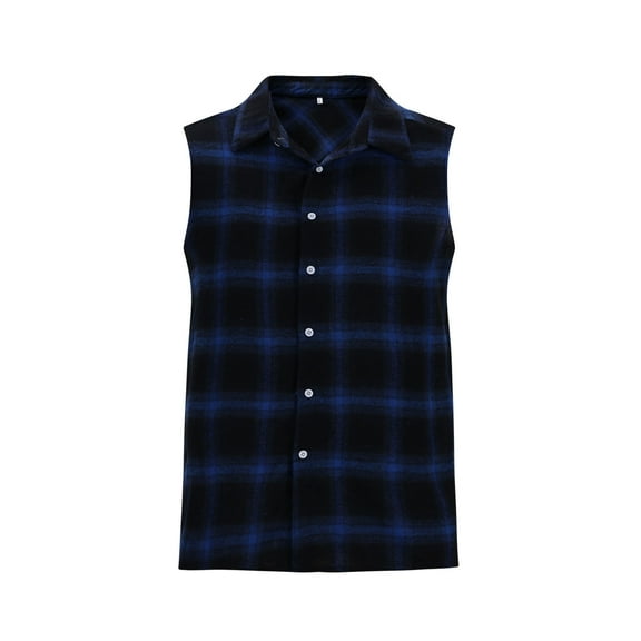 Dianli Men's Tank Tops Button Lapel Basic Summer Beach Loose Fit Sleeveless Pockets Tank Tops Muscle Shirts for Workout Running Athletic Gym Lounge Up to 60% Off Blue L
