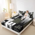 thumbnail image 4 of Homewish Safari Bear Silhouette Full Size Sheets,Rustic Plant Pine Tree Bed Sheets,Gray Black Sheet Sets For Girl Boys,Luxury Bedroom Decor,4 Pieces, 4 of 7