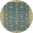 thumbnail image 1 of Ahgly Company Machine Washable Indoor Round Abstract Dark Khaki Green Area Rugs, 5' Round, 1 of 7