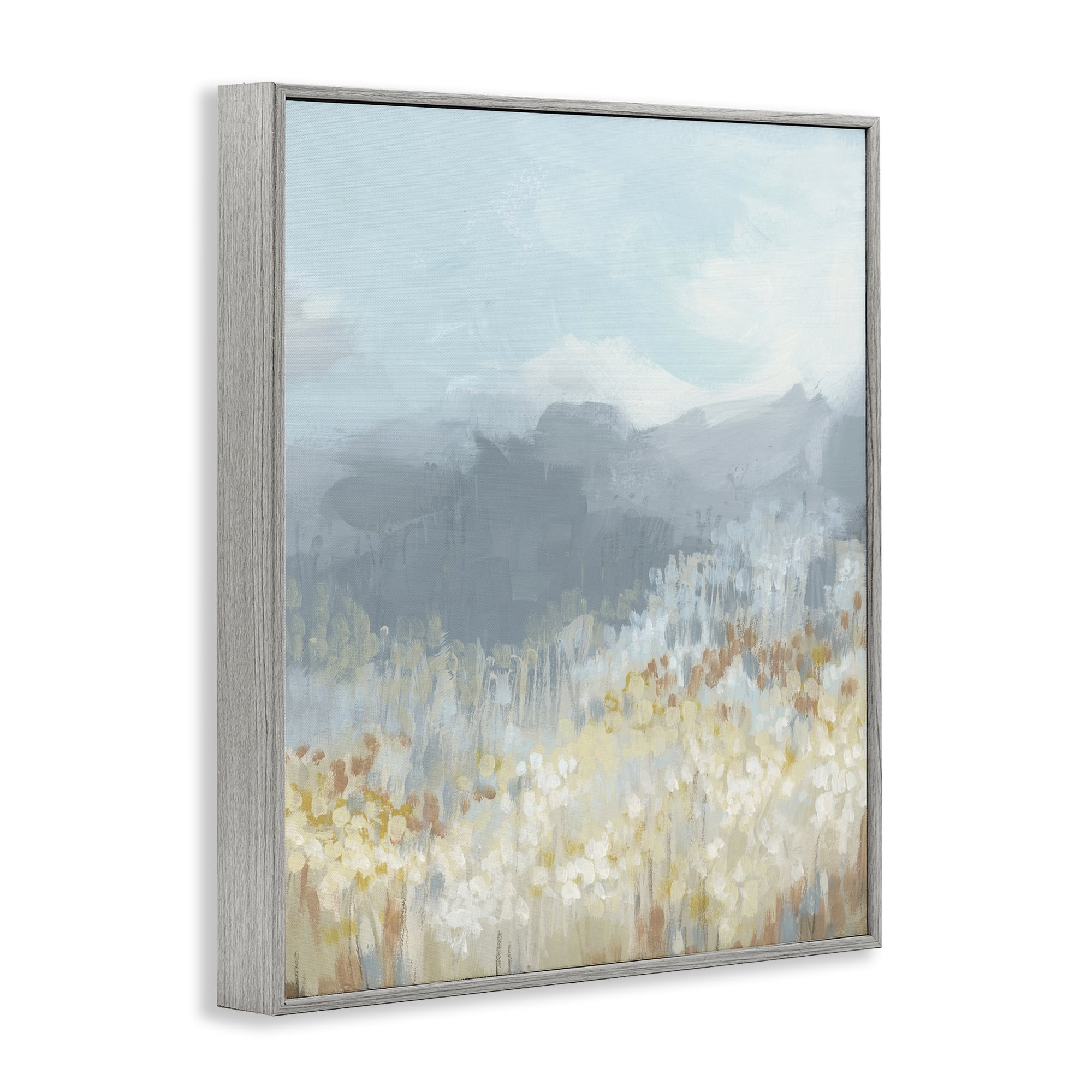 Stupell Industries Mountains & Countryside Landscape Painting Gray Framed Art Print Wall Art, 16 x 20