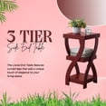 thumbnail image 6 of Kings Brand Furniture Lionel End Side Table - 3-Tiered Storage Shelf Nightstand Side Sofa Table Perfect for Bedroom, Living Room, Office, or Entryway (Red), 6 of 7