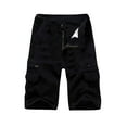 thumbnail image 3 of Summer Savings HOOMEUMY Men's Summer Cargo Shorts Cotton Loose Fit Work Shorts Straight Multi-Pockets Bermuda Shorts with Belt Black 12, 3 of 3