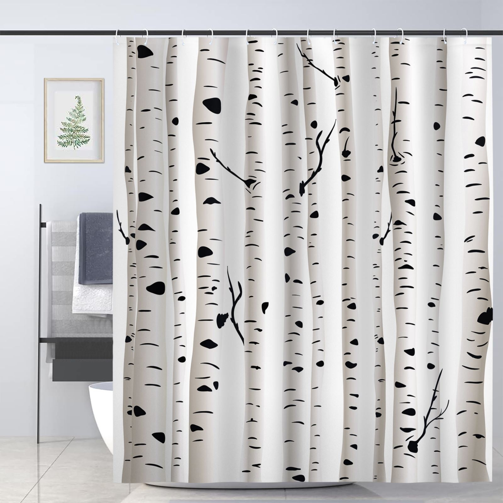 Cartoon Fishing Salmon Pattern Polyester Waterproof Fabric Shower Curtain Liner 