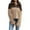 Brown, variant on IROINNID Women's Shearling Jacket Long Sleeve Contrast Color Turndown Lapel Outwear, Comfy Padded Plush Color Matching Jacket