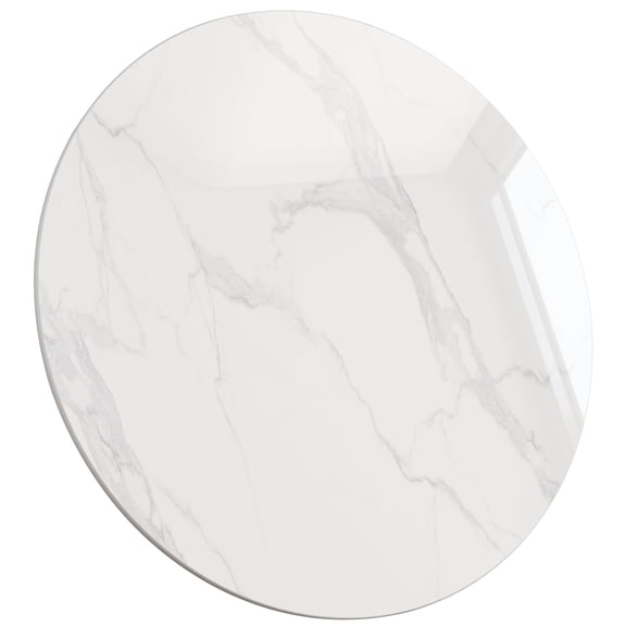SSTBLEV 31.5 inch Round White Sintered Stone Table Top, 0.43 inch Thick Replacement Cover