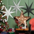 thumbnail image 6 of 9-Pointed Black Paper Star Hanging Decorations, 12 Inch Christmas Birthday Home Holiday Decor, Set of 5 Intricate Cut-Out Paper Stars for Wall or Ceiling, 6 of 7