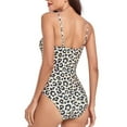 thumbnail image 5 of WREESH Womens One Piece Swimsuits Fashionable and Leopard Print Open Belly Swimsuit Sleeveless Bathing Suits Black, 5 of 7