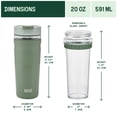 thumbnail image 3 of Built GlassX 20 Oz Two-Tone Sage Insulated Stainless Steel Tumbler With Glass Interior, 3 of 14