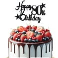 thumbnail image 6 of Glittered Elegance Happy Birthday Glittered Cake Topper - Party Supplies Decorations Decor (80th Birthday, Black), 6 of 7