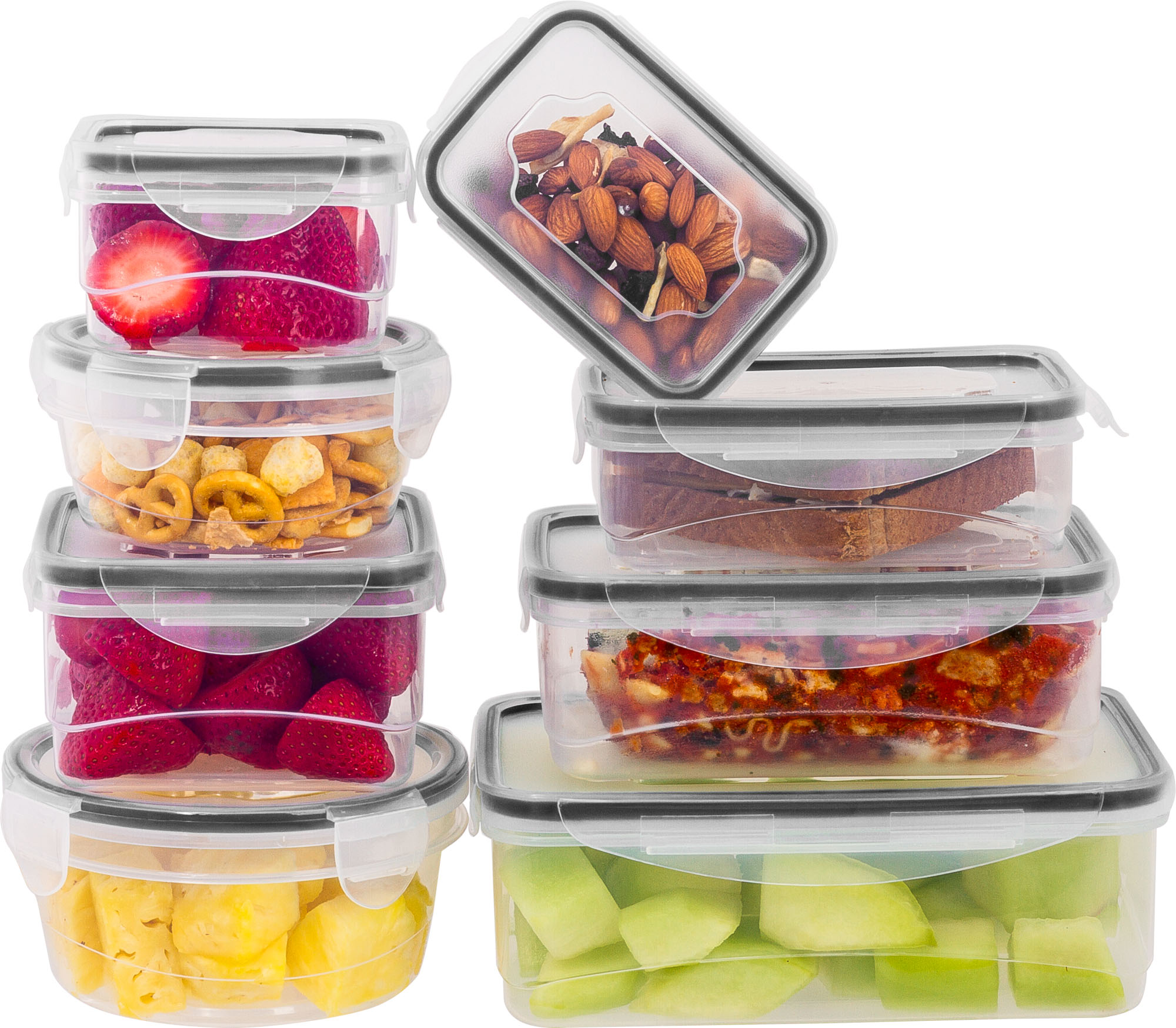 Imperial Home 16 Pcs Plastic Food Storage Containers Set With Air Tight Locking Lids 3795