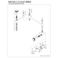 thumbnail image 6 of Kingston Brass KS3102RKZ Wendell Wall Mount Pot Filler Faucet with Knurled Handle, Polished Brass, 6 of 7