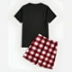 thumbnail image 5 of WILLBEST Conjunto de Camiseta y Pantalones Cortos de Verano para Hombre, Informal, con Estampado de Oso, Diseño A Cuadros, para Gimnasio, Deportes y Vacaciones, 5 of 6