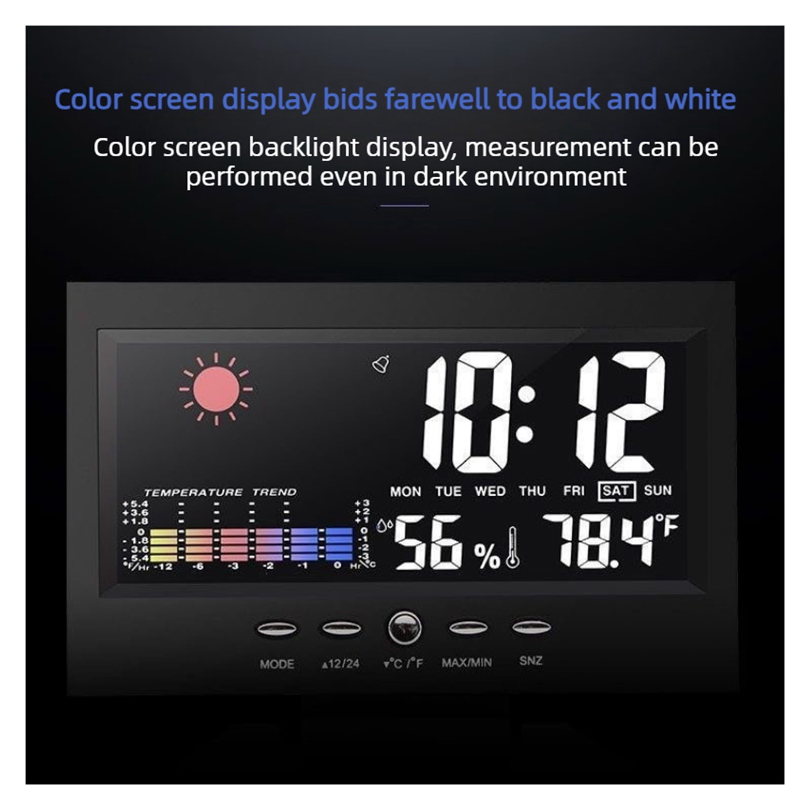 Wireless Weather Station with Color Screen, Digital Calendar Alarm Clock