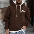 thumbnail image 2 of DODADAWANJ Solid Color Hoodie for Men Drop Shoulder Pullover Hoodies Big and Tall Hooded Sweatshirt for Daily Casual Camping M, 2 of 6
