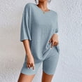 thumbnail image 2 of WAYUTE Short Sets Women 2 Piece Outfits Oversized Short Sleeve Casual Solid Color Summer Shorts and Tops Travel Vacation Matching Clothing, 2 of 5