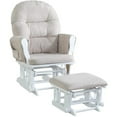 thumbnail image 6 of Nursery Glider & Ottoman Sets, Reclining Swivel Glider Rocker with Ottoman, Nursery Rocking Chair for Baby Room, Upholstered Nursery Recliner Glider with Ottoman, Padded Arms - Cream, White, 6 of 22