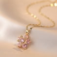 thumbnail image 4 of Women's flower necklace, gold exquisite necklace, rotatable crystal flower pendant necklace, adjustable rotatable necklace, lucky five petal flower necklace, fun summer jewelry, 4 of 5