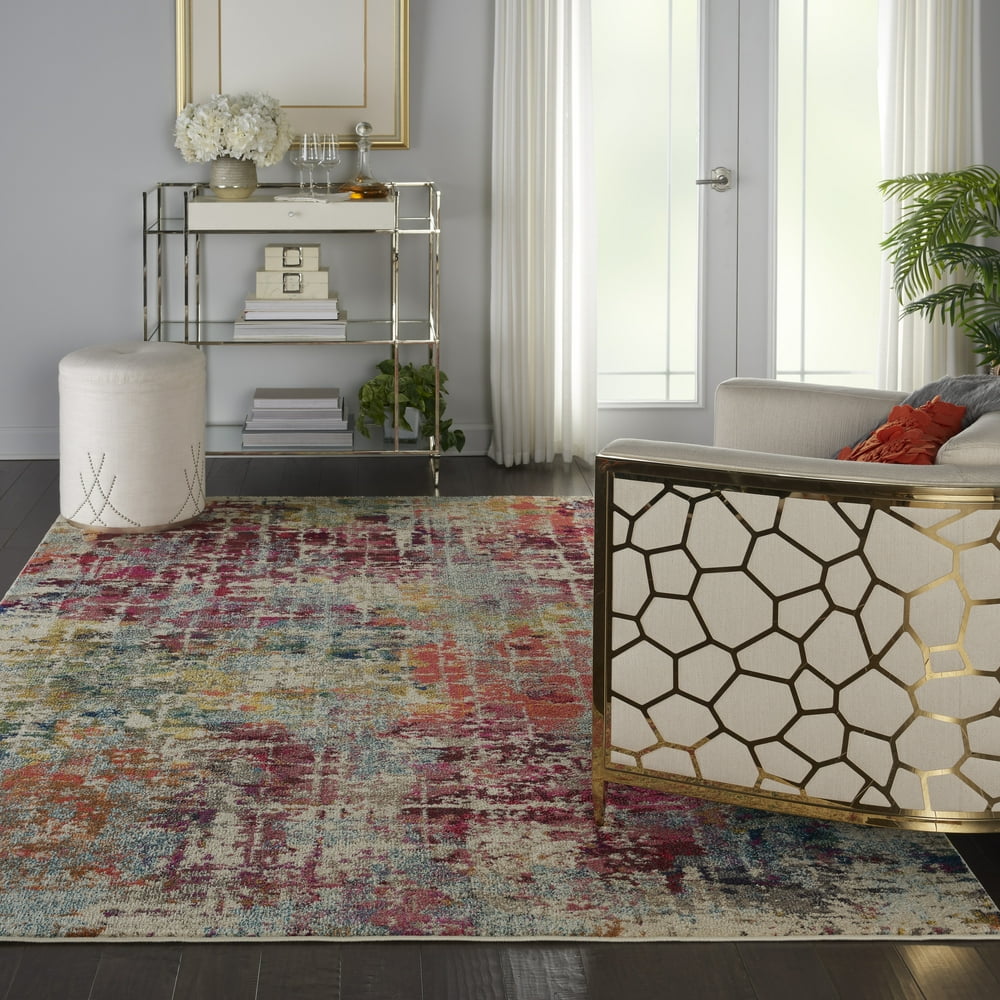 Nourison Celestial Colorful Abstract Pink/Multicolor Area Rug Walmart