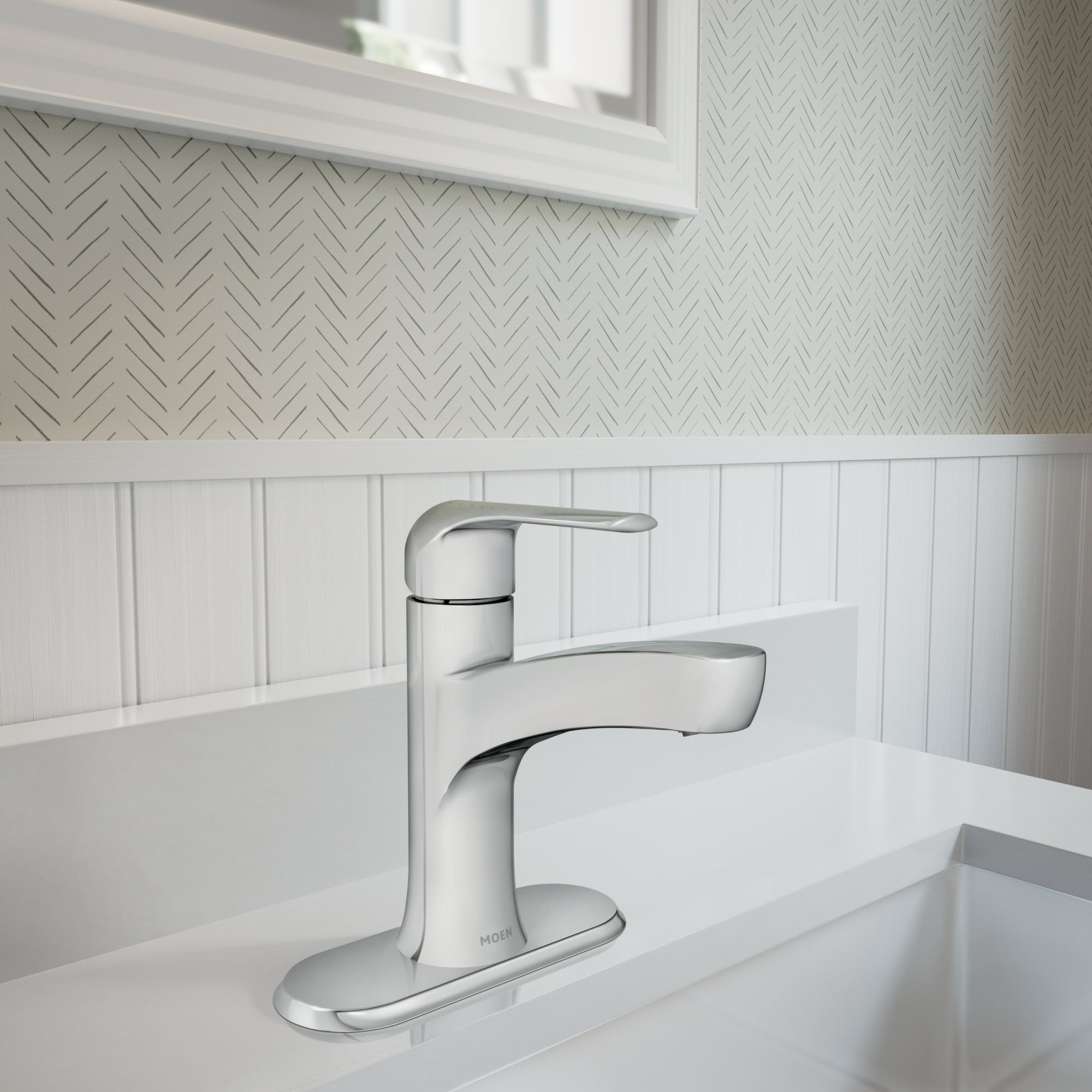 Moen Tilson Spot Resist Brushed Nickel Bathroom Faucet with Optional Deck Plate 84565SRN Walmart
