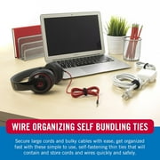 VELCRO Brand ONE-WRAP Ties 8in x 1/2in Ties Gray & Black 50 Ct