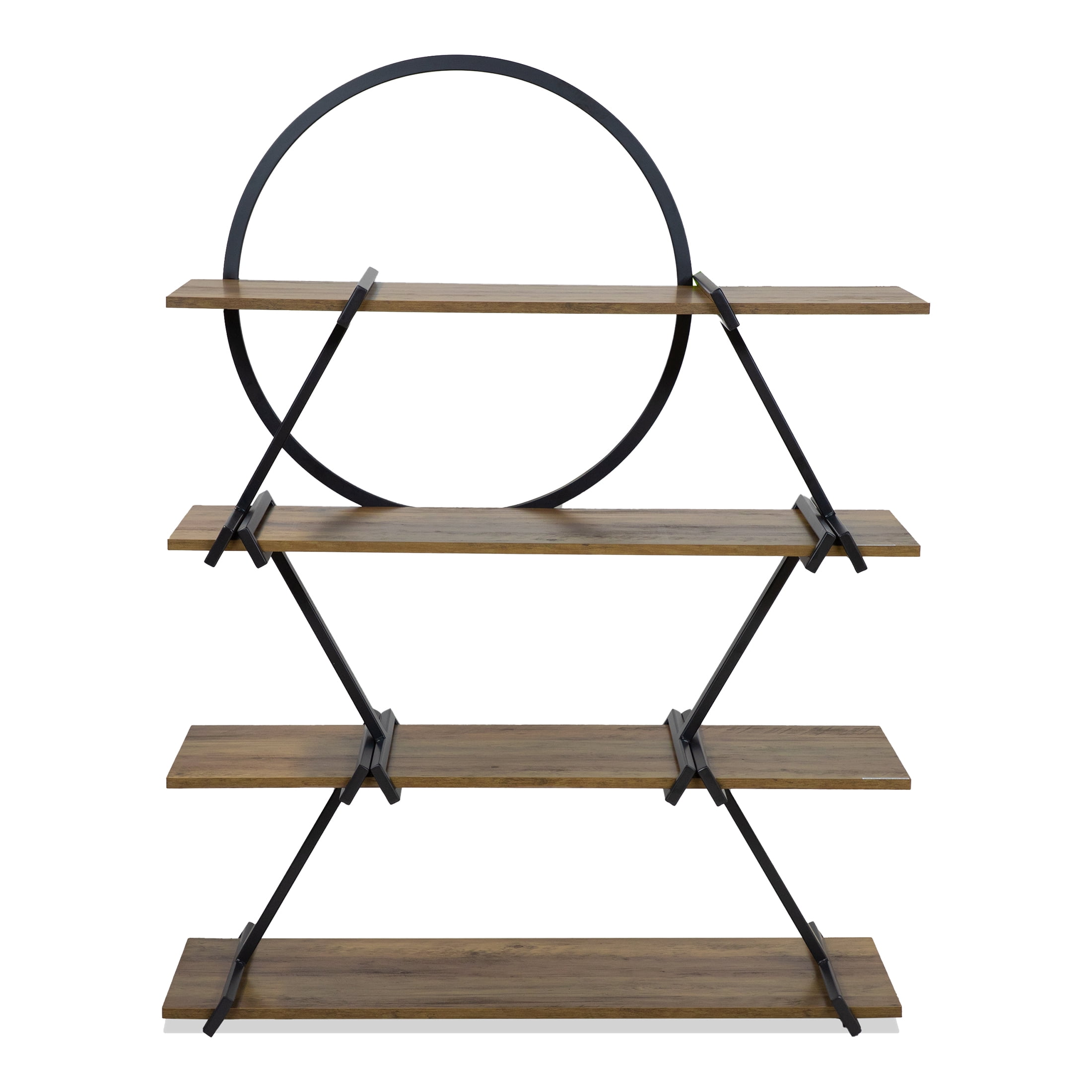 Furniture of America Asher Metal 4-Shelf Bookcase, Matte Black