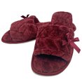 thumbnail image 4 of Lavra Women's Plush Open Toe Slippers | Velvet Velour House Shoes for Ladies, 4 of 5