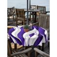 thumbnail image 2 of Outdoor Tablecloth with Umbrella Hole Zipper Purple White Moire Round Tablecloth 60" Waterproof Outside Table Cloth Modern Abstract Art Elegant Patio Table Cover Tablecloths for Picnic Party, 2 of 8