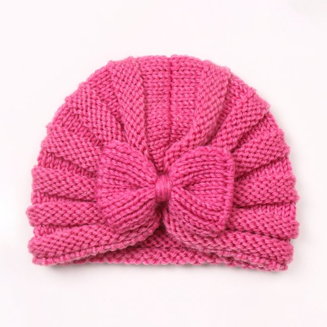 Gorro de lazo para bebé de otoño e invierno, gorro de lana cálido de punto para niños europeos y americanos, gorro fetal para bebé