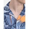 thumbnail image 4 of No Boundaries Men's & Big Men's Rayon Print Button Up Shirt with Short Sleeves, Sizes XS-5XL, 4 of 5