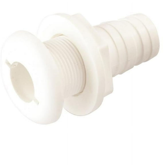 520790-1 1.5 in. Thru Hull, White - Polypropylene