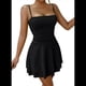 thumbnail image 3 of Vestido de Fiesta de Tirantes Finos en Color Liso para Verano, Negro, Talla S, 3 of 7