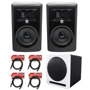 2) JBL 306P MkII 6" 2-Way Powered Studio Monitors Speakers+10" Active Subwoofer
