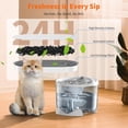 thumbnail image 4 of HoneyGuardian Cat Water Fountain,Battery Operated Smart Pet Fountain, Pumpless Cat Water Dispenser, 2.5L/84oz Automatic Water Dispenser for Drinking,5G WiFi, 4 of 7