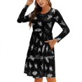 thumbnail image 1 of Entomologist s Sweetheart Knot Flared Dress Fashion Design Large Size Loose Dress Bugs Bug Pattern Insects Black And, 1 of 5