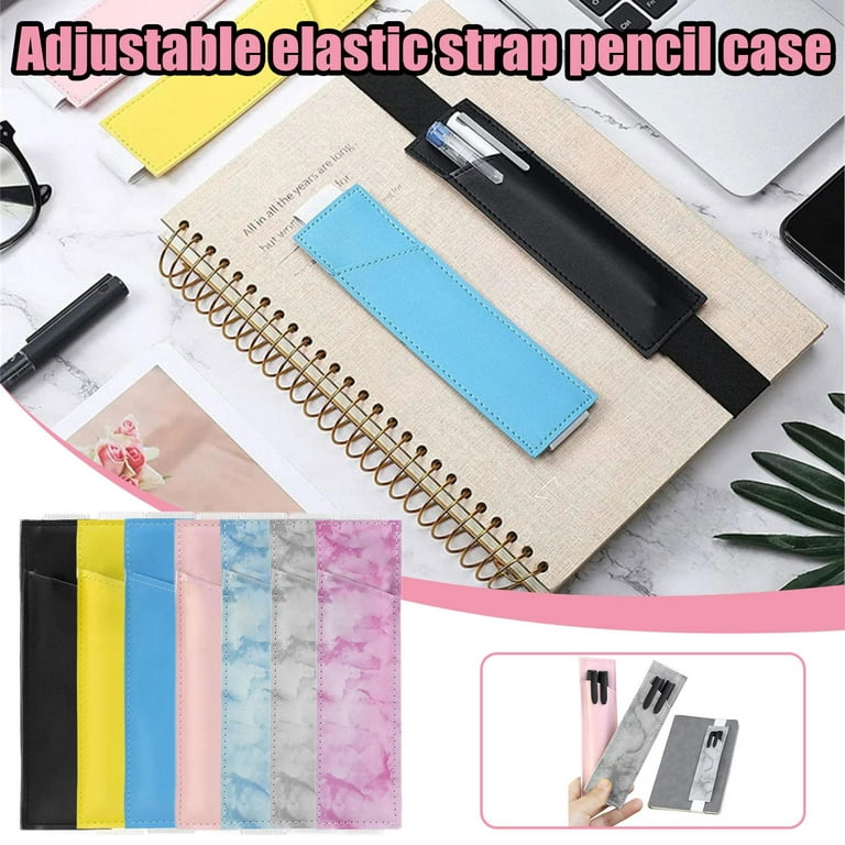 New Elastic Band Pen Holder Pouch Planner PU Leather Pencil Holder