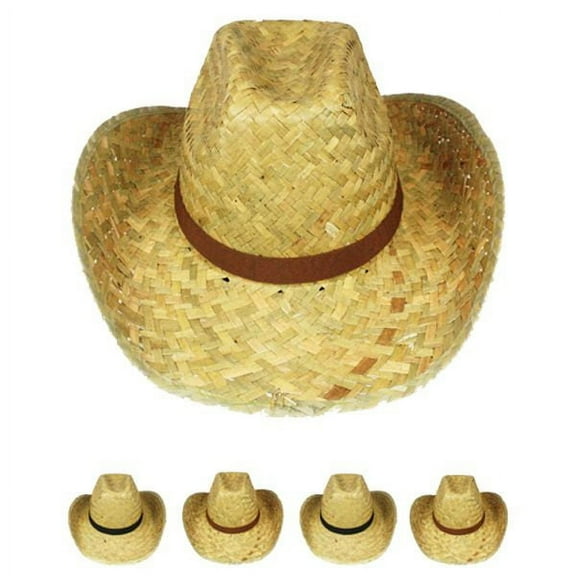 Large NATURAL Straw Summer HAT BEACH GARDENING FISHING Concho Cap Cowboy Hat 002