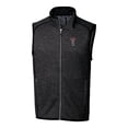 thumbnail image 2 of Men's Cutter & Buck  Heather Charcoal Texas Tech Red Raiders Alumni Logo Mainsail Sweater Knit Fleece Full-Zip Vest, 2 of 3